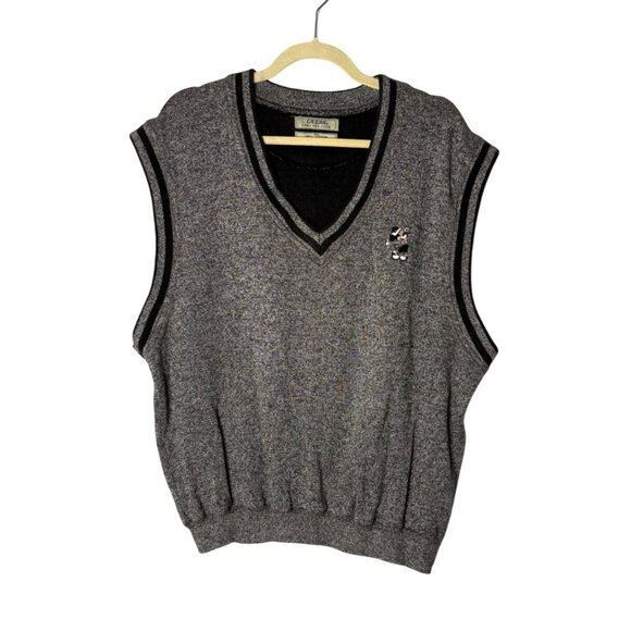Guess Country Club Gray V-Neck Sweater Vest Micky Mouse Golf Embroidered Size XL - Picture 1 of 6